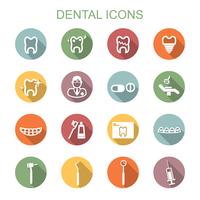 dental long shadow icons vektor