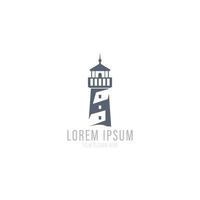 Leuchtturm, Leuchtfeuer-Logo-Symbol. Vektor-Illustration. vektor