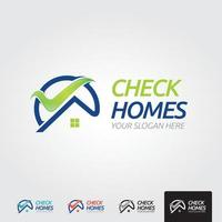 Logo-Vorlage für minimale Check-Häuser - Vektor