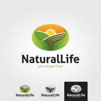 minimal naturligt liv logotyp mall - vektor