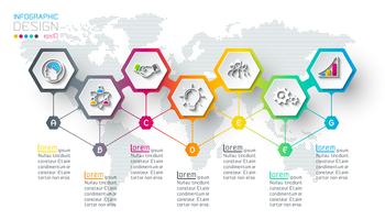 Hexagon Inforgraphics auf Vektorgrafik. vektor