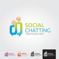 minimale Social-Chat-Logo-Vorlage - Vektor