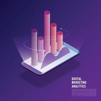 flaches designkonzept digitale marketinganalysedateninformationen des kunden mit geschäftsmann und frau, die über computer stehen. Vektor-Illustrator. vektor