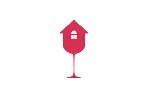 vin för hem logotyp malldesign. symbol illustration. vektor
