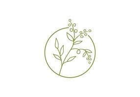 feminine botanische symbolzeichen oder logo-vorlagen vektor