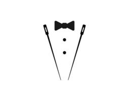 nadelband krawatte tuxedo logo symbol schneider design inspiration vektor