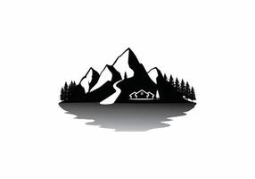 floden sida tall med mans paddel, ikon symbol för camping eller äventyr. vektor