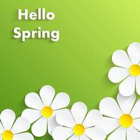 schöne Frühlingsblumen grün background.vector vektor