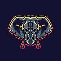 elefantenmaskottchen für das esport-logo vektor