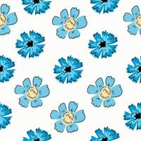 seamless mönster med blå blommor och blåklint. vektor
