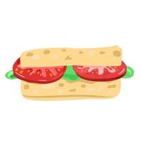 Sandwich mit roten Tomaten und Salat. vektor