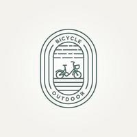 Outdoor-Fahrrad minimalistisches Line-Art-Abzeichen-Logo vektor