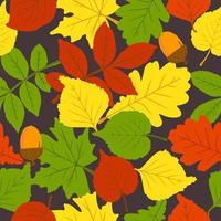 das Muster ist modisch zu einem Herbstthema. die Blätter sind Eiche, Birke, Espe, Ahorn. Platz zum Kopieren. geeignet für Druck, Plakate, Postkarten, Websites. Vektor-Illustration. vektor