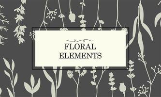 Vintage Postkarte mit floralem Ornament. ein rahmen für ein blumen- und kosmetikgeschäft mit etikettendesign. Sommergemüse-Grußkarte. Hintergrund für die Verpackung vektor