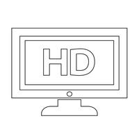 HD-tv-ikondesign Illustration vektor