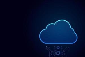 moderne Cloud-Technologie futuristisch, Online-Speicher, Arbeit von zu Hause aus vektor