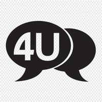 4U Internet-Akronym-Chat-Blasenillustration vektor