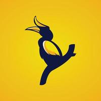 Nashornvogel-Tier-Logo-Design vektor