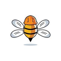 das Worker Bee Logo-Design vektor