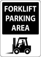 Gabelstapler Parkplatz Zeichen auf weißem Hintergrund vektor
