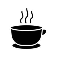 Kaffeetasse-Symbol. Glyphen-Stil. Silhouette. geeignet für Getränkesymbol. einfaches Design editierbar. Design-Vorlagenvektor vektor