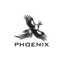 Illustration des Phönix-Silhouette-Vogelschlagflügel-Logo-Designs, Vorlage vektor