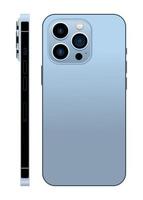 realistisk uppsättning smartphone blå färglayouter isolerad på en vit bakgrund. vektor illustration