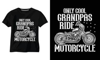 bara cool morfar rider motorcykel t-shirt design vektor