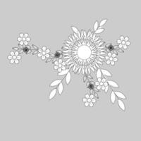 kontur svarta och vita blommor vektor