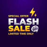 Flash Sale Banner Vektorhintergrund, Design von Sonderangebotsvorlagen für Medienwerbung und Social Media Business Post vektor