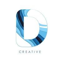 logo d briefdesign mit schriftarten und kreativen buchstaben. vektor
