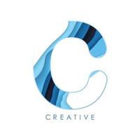 logo c briefdesign mit schriften und kreativen buchstaben. vektor