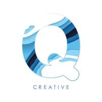 logotyp q bokstavsdesign med typsnitt och kreativa bokstäver. vektor