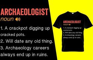 arkeolog rolig definition t-shirt design vektor