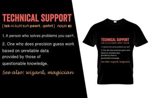 teknisk support rolig definition t-shirt design vektor