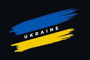 ukraine-flagge mit pinselkonzept. Flagge der Ukraine im Grunge-Stil. bete für die Ukraine. handbemalte pinselflagge des ukrainischen landes vektor
