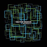 abstrakter Hintergrund aus quadratischer Form mit grünen und blauen Farben. Vektor-Illustration. vektor