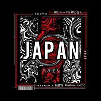 japan t-shirt design med abstrakt stil. vektor illustration