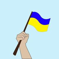 ukrainische flagge in der hand. patriotische Erziehung. Stolz, Freiheit vektor