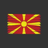 Pinselstriche der nordmazedonischen Flagge. Nationalflagge vektor