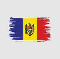 Moldawien-Flagge-Pinsel-Design. Nationalflagge vektor