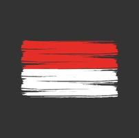 Indonesiens flagga penseldrag. National flagga vektor