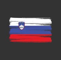 slovenien flagga penseldrag. National flagga vektor