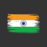 Pinseldesign mit indischer Flagge. Nationalflagge vektor