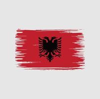 albanien flagga borste design. National flagga vektor