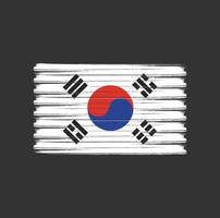 Pinselstriche der Südkorea-Flagge. Nationalflagge vektor