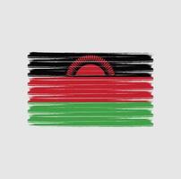 Pinselstriche der Malawi-Flagge. Nationalflagge vektor