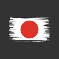 Pinseldesign mit japanischer Flagge. Nationalflagge vektor