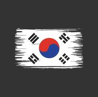Pinseldesign der Südkorea-Flagge. Nationalflagge vektor