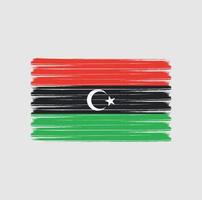 libyen flagge pinselstriche. Nationalflagge vektor